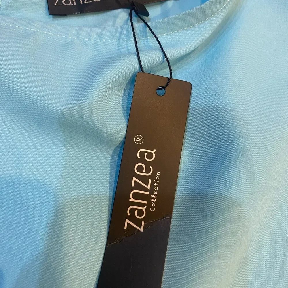 Brand new with tags! Zanzea Sky Blue Women's Crop Top - Picture 2 of 9